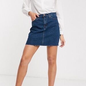 NWT J. Crew Mercantile Medium Wash Raw Hem Denim Mini Skirt